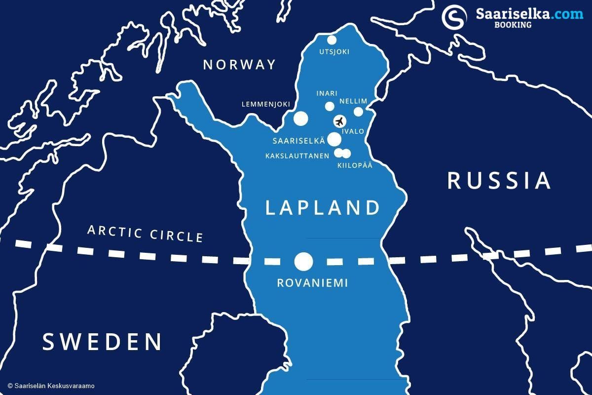 Karte von saariselka Finnland