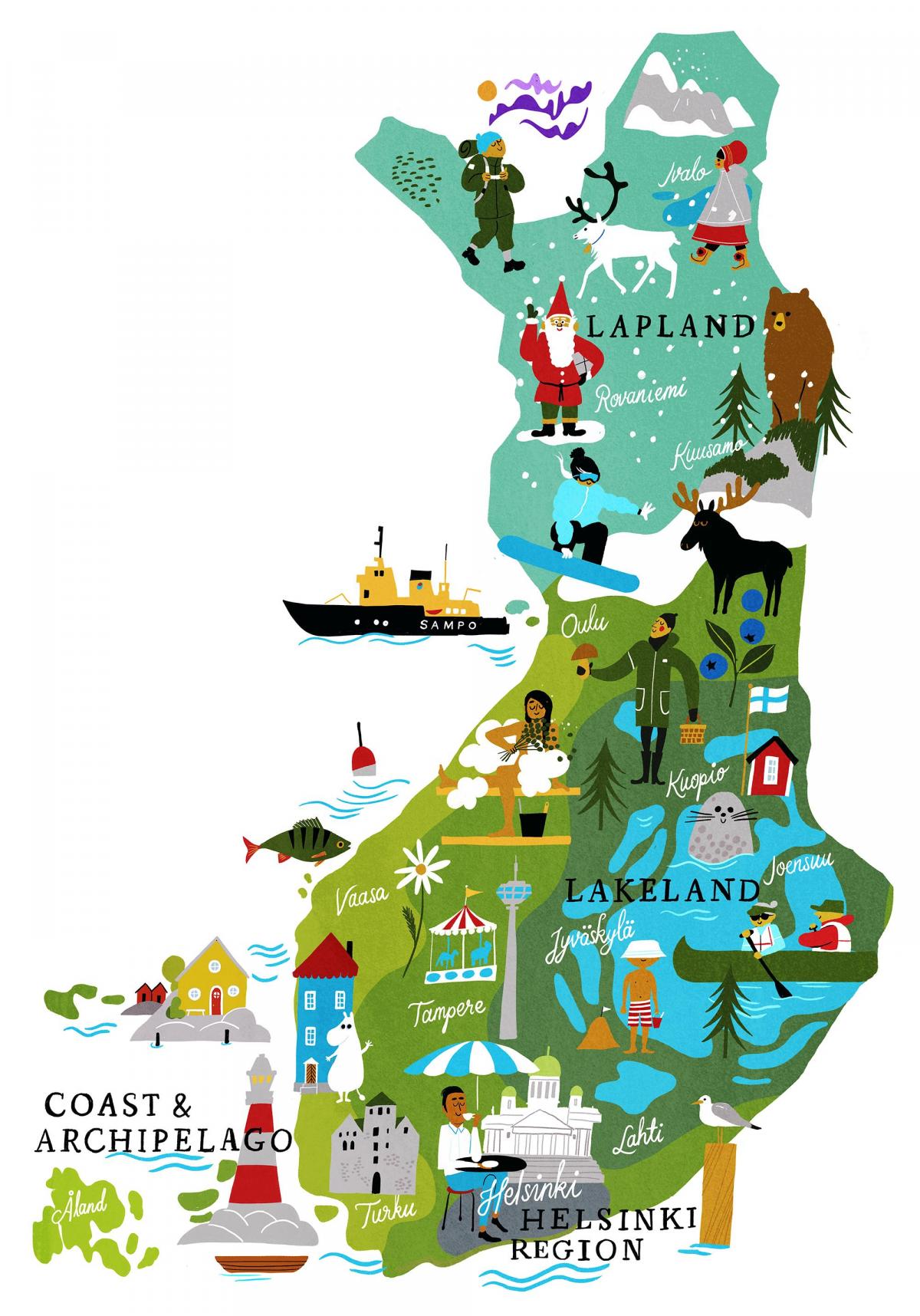 Finnland Reise-Karte