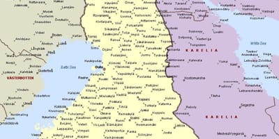 Finnland Landkarte mit Städten