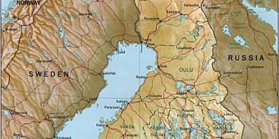 Karte von Finnland topografische
