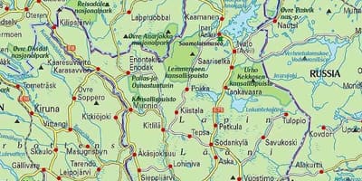 Karte von Finnland Wandern